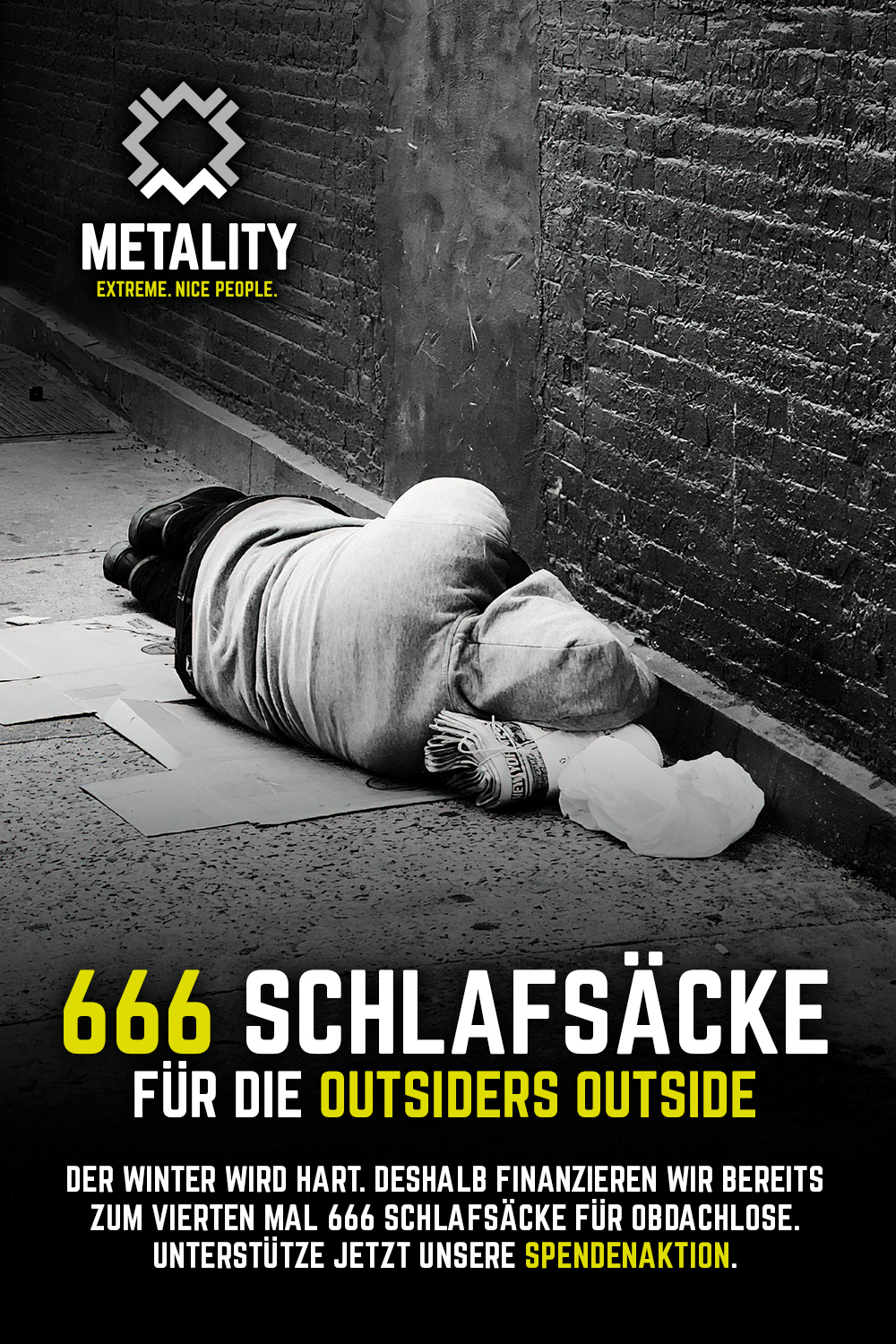 666 Schlafsäcke für die „Outsiders outside“ - 2023